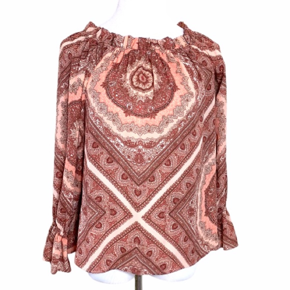 Belle + Sky Pink Paisley Blouse